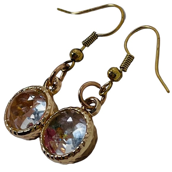 Mini round shaker rhinestone charm earrings NEW - Picture 3 of 13